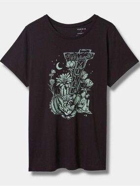 torrid Black Tee with Mint Desert Motel Graphic